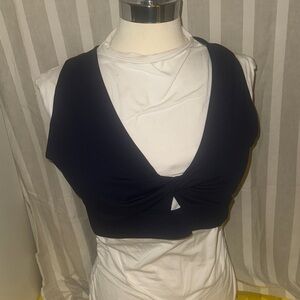 Fabletics Black Twist Front Crop Top